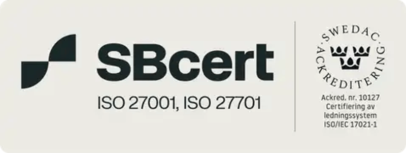 ISO 27001 and ISO 27701 certified by SBcert